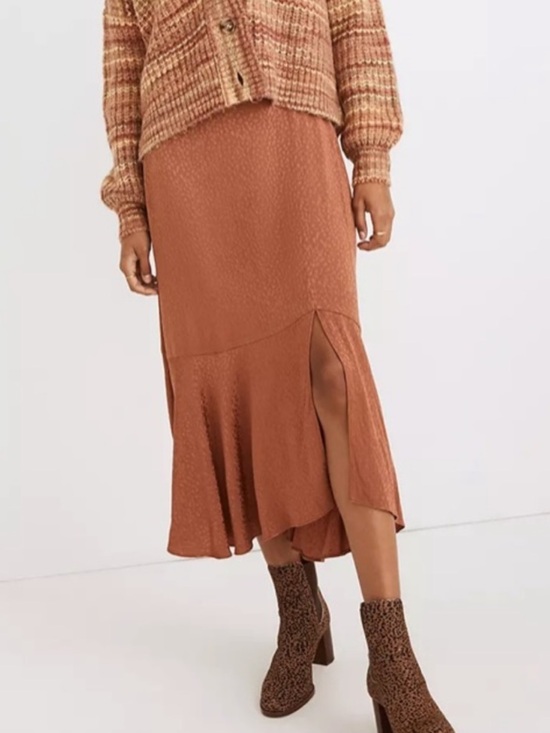 Madewell Dresses & Skirts - Madewell Flounce Hem Midi Skirt Cheetah Jacquard